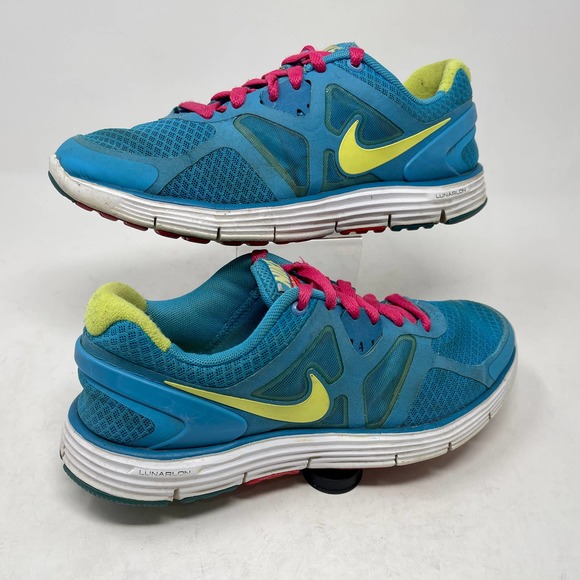 Nike Lunarglide 3 Womens 7 1/2 = Youth 6 Blue Yellow .01:I.5.7 - Picture 2 of 12